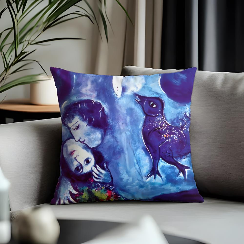 Trending MMmarc Chagallful Cushion Cover Antidustmite Pillowcase Invisible Zipper Silky Short Plush Sofa Cushion Cover