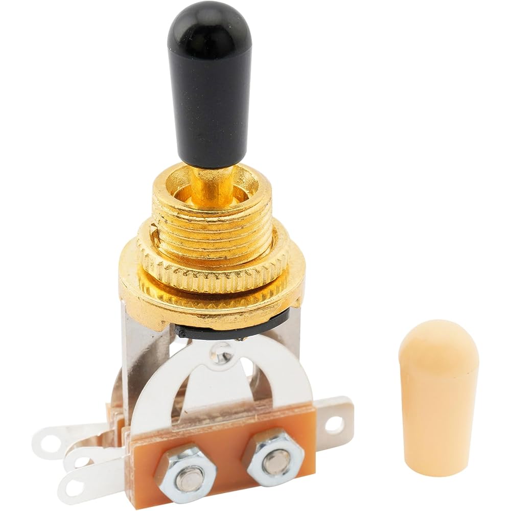 Musiclily 3 Way Toggle Switch Short Type for Les Paul Guitar Gold Cream Knob
