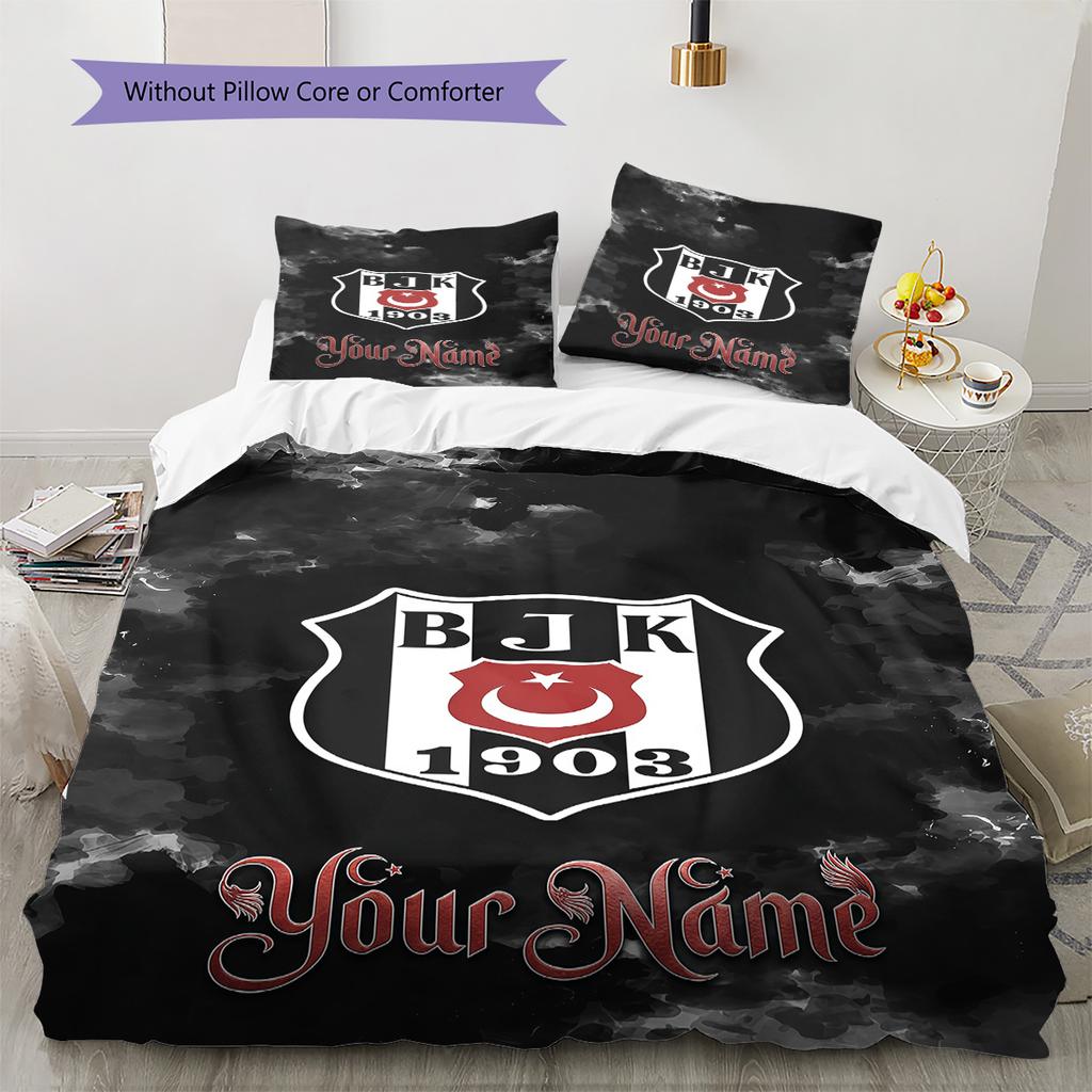Besiktas Gymnastics Club Custom Name Pattern Bedding Quilt Set Quilt Cover Pillowcase Home Birthday Gift(1 * duvet cover + 2 * pillowcase, without cor