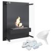 Wall Mounted Bioethanol Fireplace GLASS with Glazing TÜV Set
