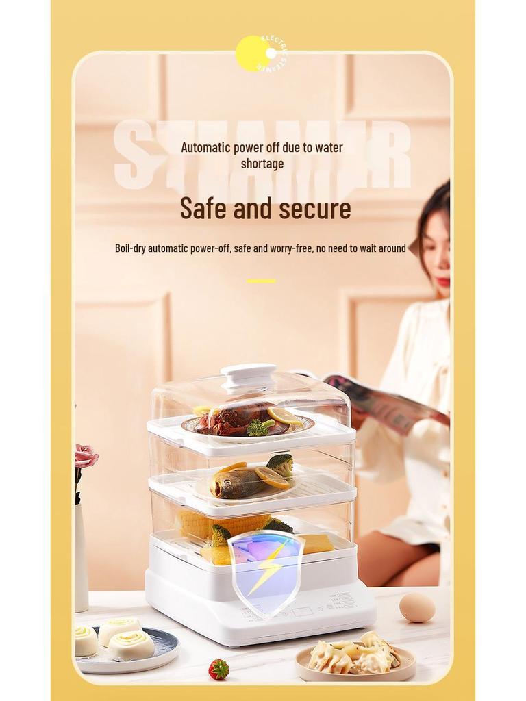 Электрическая пароварка и горячий горшок с двойным напряжением, объем 10,5 л, двухслойный изолированный кухонный горшок.