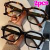 1/2pcs Retro Oversized Anti Blue Light Computer Glasses Frame Women Men Trendy Fashion Eyeglasses Classic Spectacles Ouclos