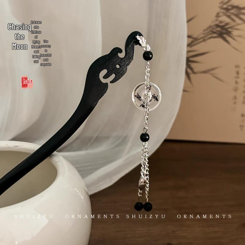 High-End Retro Chinese Tassel Hairpin for Women - Versatile Alloy Hair Clip for Elegant Updos