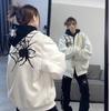 Винтажная уличная куртка с вышивкой паука, бейсбольный трикотаж, топ, осенне-зимняя одежда Y2k, женское свободное пальто для пар