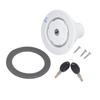 Gravity Water Fill Inlet with Key Lock White PP Plastic for RV Motorhome Trailer