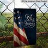 Плоский 2D Патриотический Металлический Знак "God Bless America", Алюминиевое Настенное Искусство 8×12 Дюймов, Винтажный Дизайн Американского Флага, Прочный Декор ко Дню Памяти