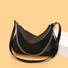 Lychee Pattern Chain Crossbody Bag OEM Large Capacity Soft Leather Shoulder Armpit Bag