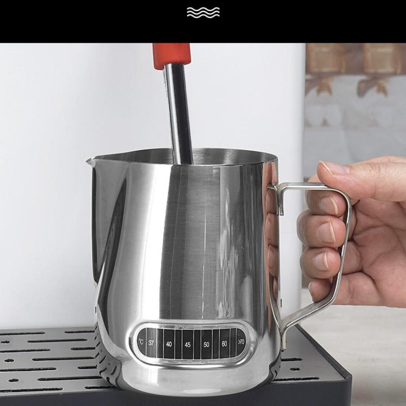 Кувшин для вспенивания молока из нержавеющей стали объемом 350 мл/600 мл с дисплеем температуры, кофейный вспениватель, кувшин для латте-арта, инструмент бариста