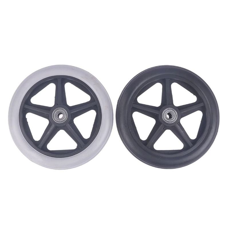 6/7/8 Inch Wheels Smooth Flexible Heavy Duty Wheelchair Front Castor Solid Tire Wheel Wheelchair Replacement