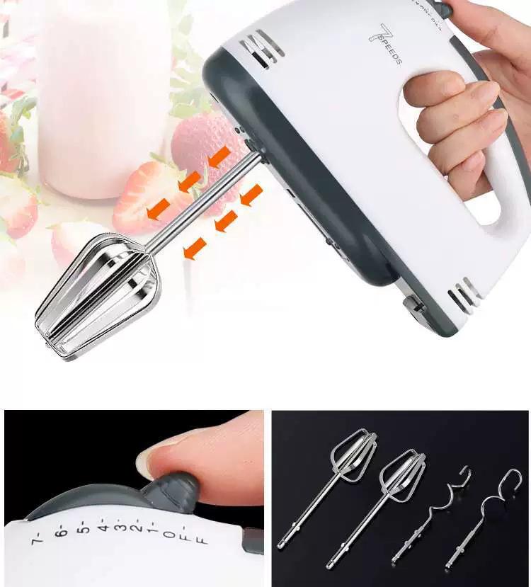 Electric Desktop Egg Beater and Small Dough Mixer with Stainless Steel Whisk
