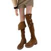 Boots Women's Autumn and Winter New Thick-soled Two-Through Knee High Boots Advanced Skinny Boots Belt Buckle Boots