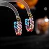 Fashion Simple Statement Geometric Earrings Designer Creative Circle Dangle 2022 Summer Trend Colorful Cubic Zirconia Earings