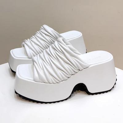 Сандалии на толстой платформе для женщин Летняя обувь Женская трендовая панк-мода Женская обувь-мюли Сандалии-тапочки