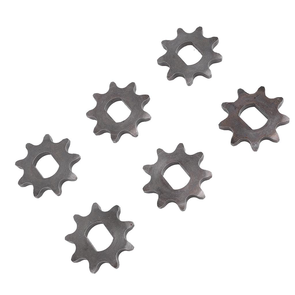 6 шт. Стальные передние звездочки 420 9T, внутренний диаметр 12x17 мм, передняя звездочка двигателя для цепей 420