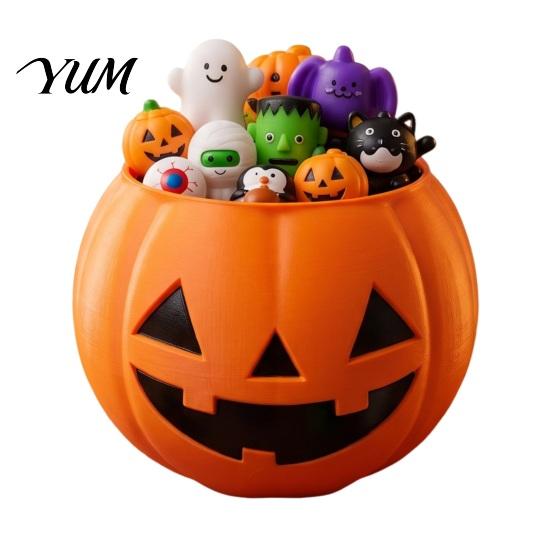 Halloween Party Game Props 30Pcs Mochi Squeeze Toys with Pumpkin Bucket for Kids, Trick or Treat Bag Fillers, Set Soft Pinch Ghosts Bats And