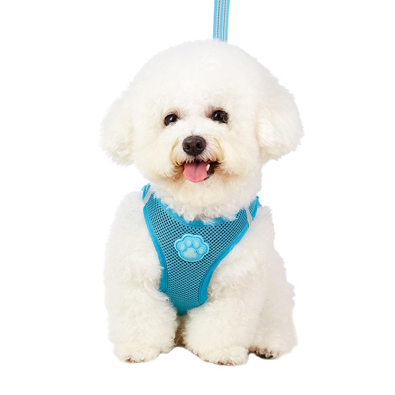 Dog leash with reflective breathable chest strap cat comfortable dog walking rope.
