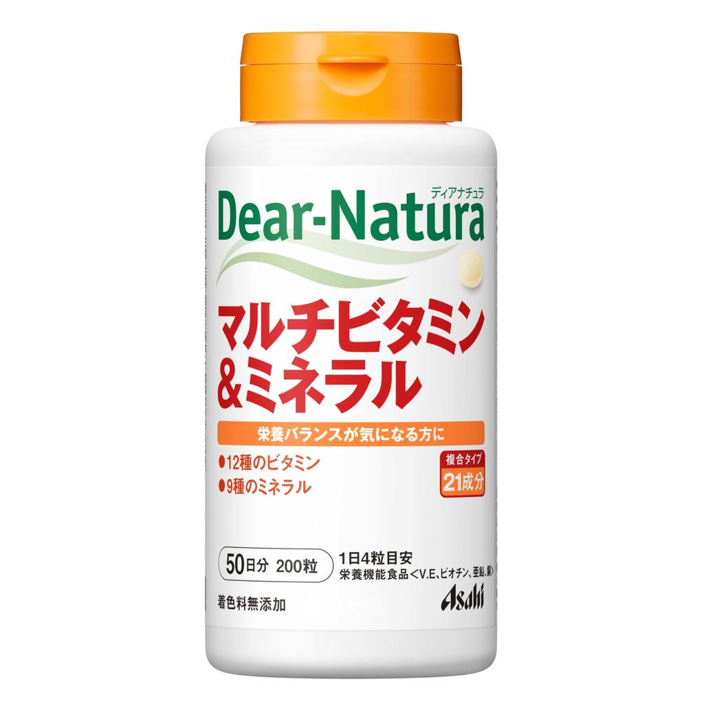Dear-Natura Мультивитамины и минералы 200 таблеток (Запас на 50 дней) Произведено в Японии - Пищевые добавки Asahi
