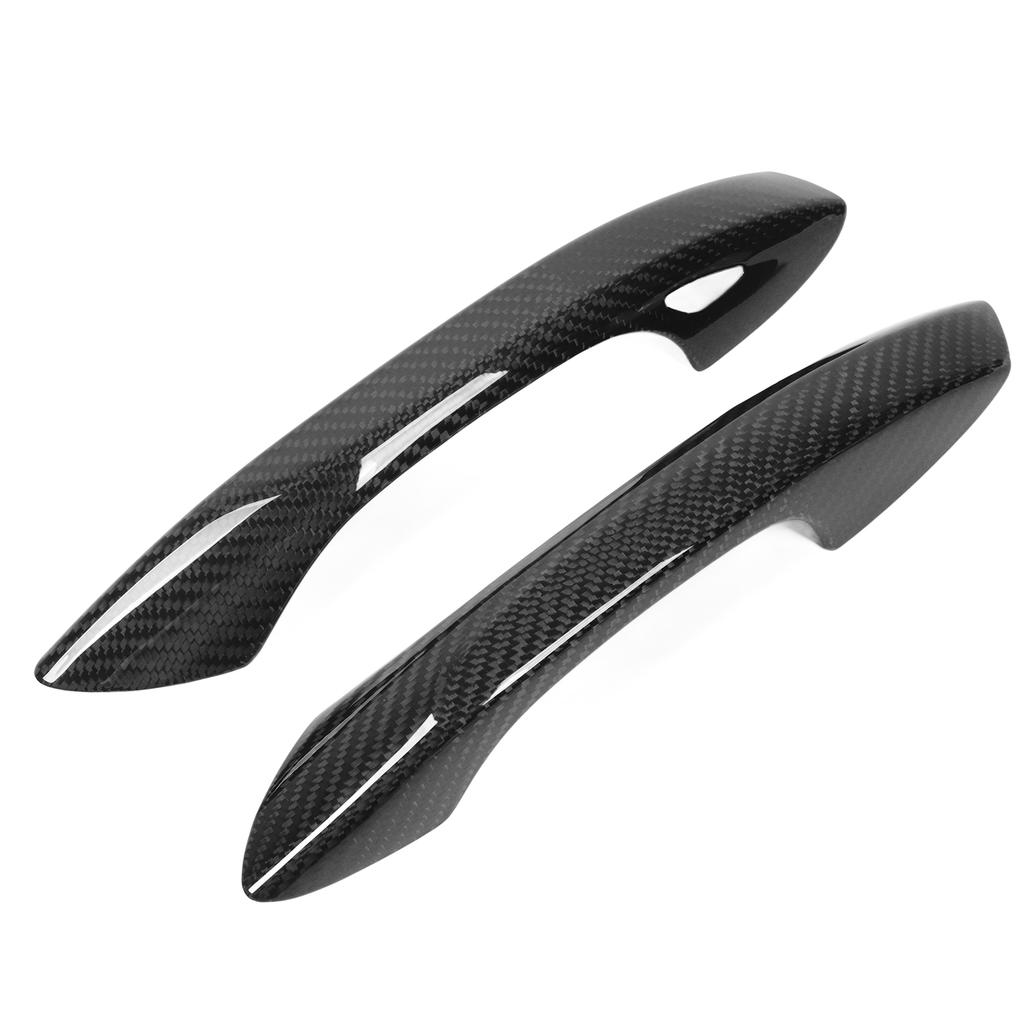 1 Pair Car Door Handle Cover Carbon Fiber Glossy Handle Trim Replacement for 718 2016‑2022