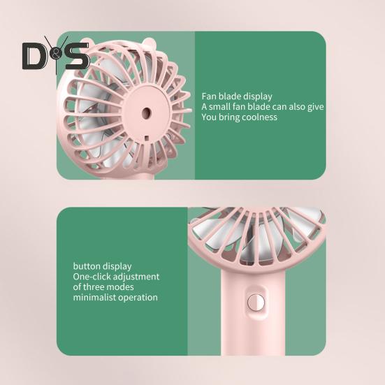 Портативный небольшой вентилятор с 3 настройками скорости Мощный воздушный поток Низкий уровень шума Карманный вентилятор с перезаряжаемой батареей USB