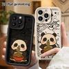 Phone Case: 2D flat design, suitable for iPhone 18, 17, 16, 15, 14, 13 Pro protective case, Noodle-Eating Little Panda, perfect Christmas and Hallowee