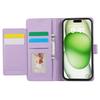 Чехол для iPhone 16 с несколькими слотами для карт, на молнии, кожаный чехол для телефона с плечевым ремнем/ремешком на запястье