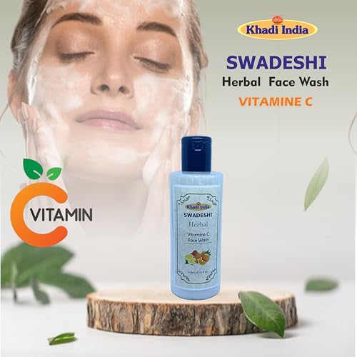 Khadi Natural 100% Травяное средство для умывания лица с витамином С - Осветляющее и против пигментации очищающее средство для сияющей кожи, повышает сияние с помощью натурального антиоксиданта