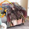 Adventure Game Genshin Impact Cartoon Flannel Blanket Cozy Bed  Lightweight Soft Throw  Sofa Quilt for All Seasons