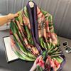 New Simulated Silk Printed Scarf for Women's Autumn and Winter Warmth Scarf Fashionable and Fashionable Foreign Style Shawl