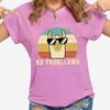 Funny Llama Graphic Printed T-shirt Fashion Creative Design T Shirt Female Casual Crew Neck Loose Y2k Short Sleeves Tops