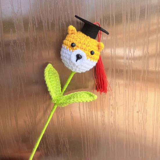 Выпускники Вязание крючком Цветочный букет Выпускной Шляпа Мультфильм Мальчик Девочка Собака Ручная работа Вязание
