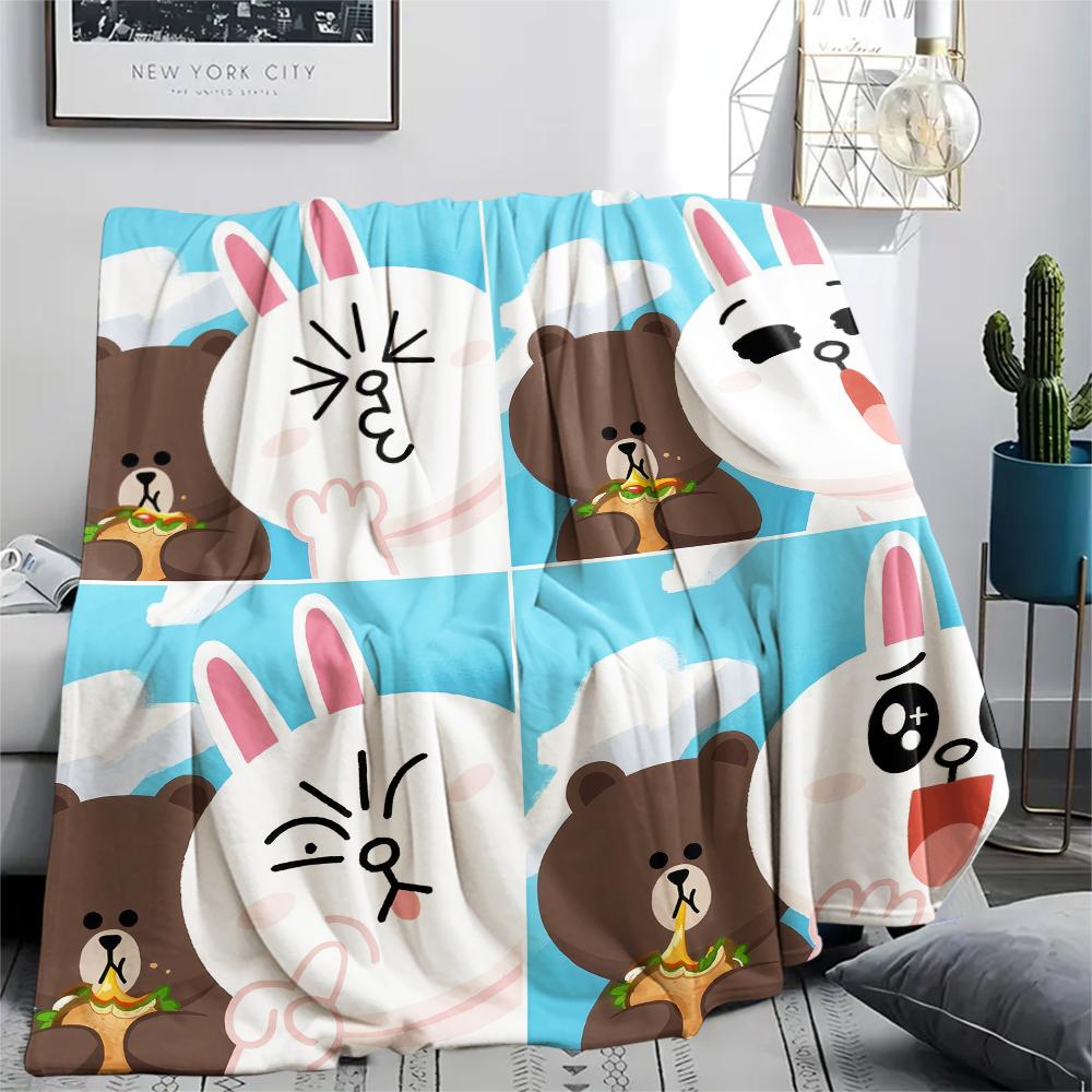 LINE FRIENDS Kawaii Blanket, Soft Throw for Home Bedroom, Perfect Gift for LINE FRIENDS Fans.chl