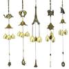 Metal Peacock Fish Towers Fengshui Wind Chimes Bell Hanging Window Balcony Decor