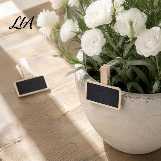 Mini Chalkboard Signs with Clips 10PCS Blackboard Clips/Signs Wooden Stands, Reusable Small Tags for Gifts Signs, Log Style Display Clip Florist Shop