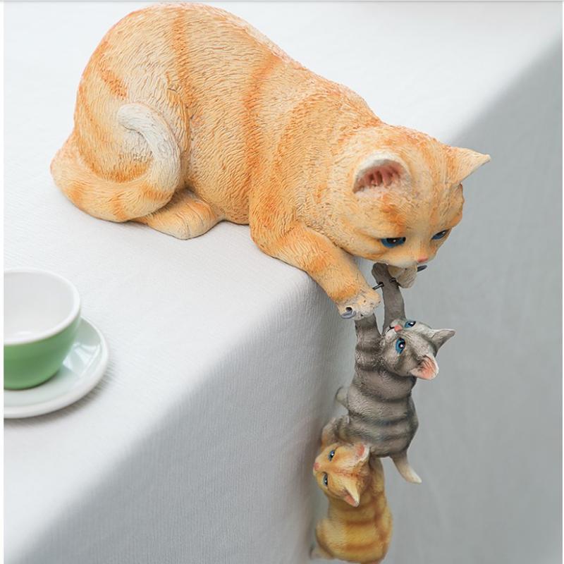 Простые милые кошки, скульптуры из смолы, украшения, подарки на день рождения, поделки, домашний стол, стол, животные, медведи, фигурки, аксессуары, украшение