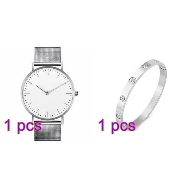 Womens Watches Fashion Simple Watches Bracelet Set Mesh Belt Luxury Ladies Quartz Wristwatches
