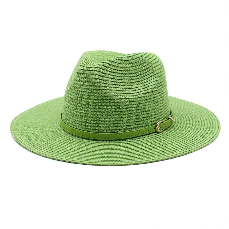 Травяной зеленый модный повседневный универсальный большой плоский верх шляпа дорожная пляжная солнцезащитная панама шляпа от солнца