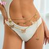 HY Deep Love Personality Big Gold Silver Butterfly Ladies Waist Fine Chain Women Sexy Geometric Body Jewelry Geometry Waistband