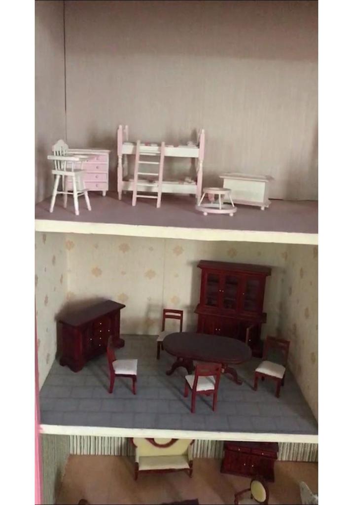 1:Деревянный стул для кукольного домика, 12-й масштаб, из палисандра, с высокой спинкой