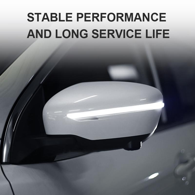 SEAMETAL Sequential Rear Mirror Turn Signal Lights Universal Dynamic Warning Strips LED Side Indicator Auto Daytime Running Light