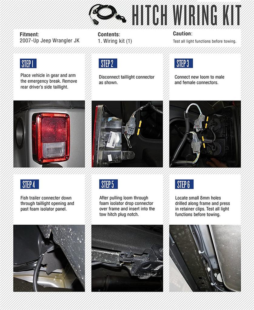 65" Комплект проводки фаркопа 4-контактный 07-17 Jeep Wrangler JK 2/4