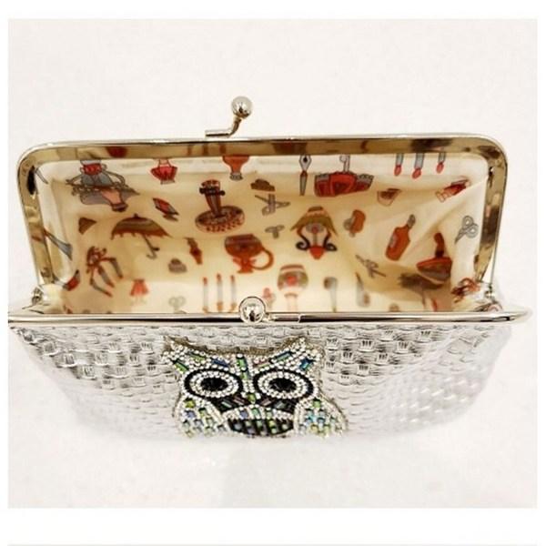 Big Tree Bling Ribbon Owl Snap Pouch