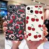 Милый силиконовый чехол Cherry Bow для iPhone 15 16 Pro 14 Plus 13 Pro Max 12 11 X XS XR 7 8 Plus SE 2020 противоударный мягкий чехол