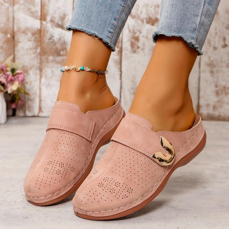 Модные летние женские тапочки 45 размера 2024 года, новые тапочки с закрытым носком, нескользящие и износостойкие повседневные женские туфли на платформе в стиле ретро