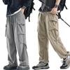 Summer Ice Silk Workwear Pants for Boys and Teenagers, Waterproof, Casual, Ankle Tied, Assault Pants, Outdoor Pants