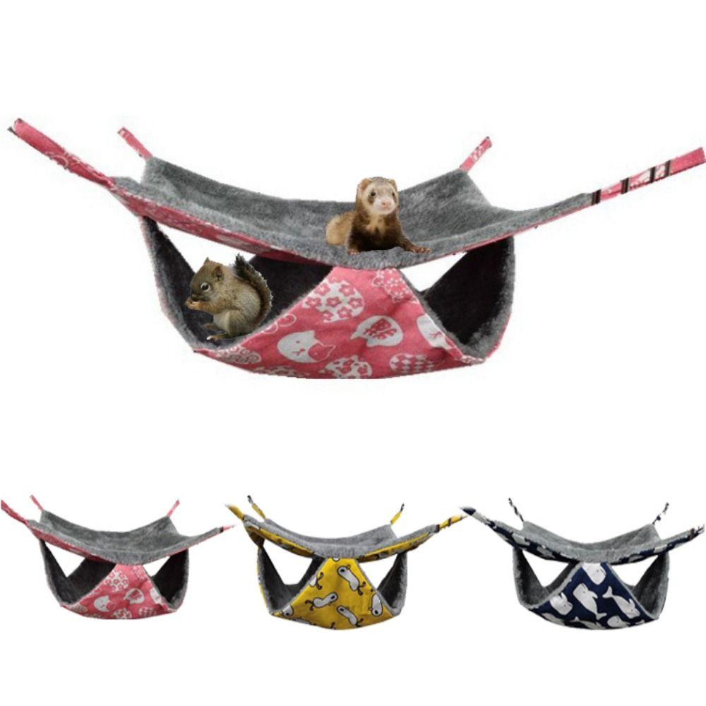 Теплый двухслойный гамак для домашних животных, мягкий гамак для хомяка, подвесная кровать для сна для хомяка, пружинный