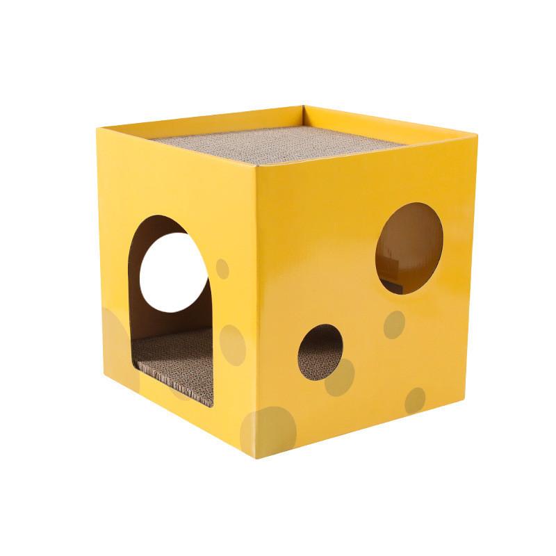 Corrugated Cardboard Cat Climbing Furniture With Square Design For Indoor Cats