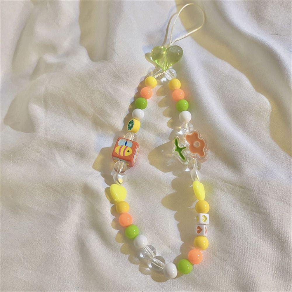 Sweet Girls Mobile Phone Lanyard Crystal Bracelet Cellphone Chain Trendy Pendant