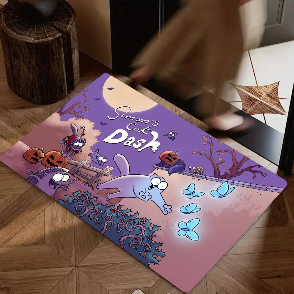 Cute Cartoon Simons Cat Floor Mat Suitable For Living Room Kitchen Bathroom Non-slip Mat Household Foot Mat