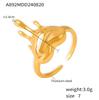 Кольцо Wind Love Hollow Melt Opening с покрытием PVD из 18-каратного настоящего золота для женщин в стиле ретро