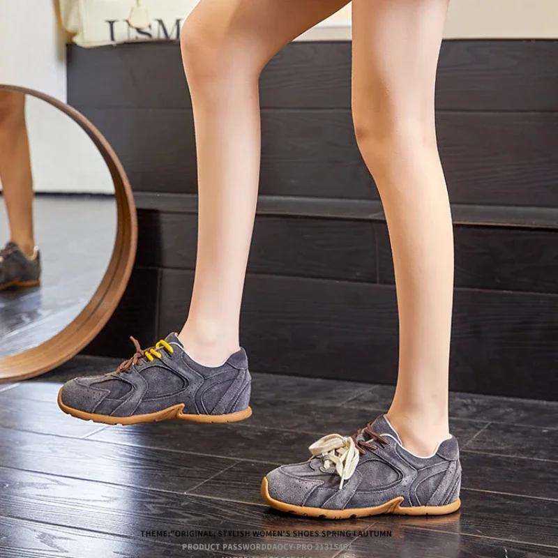 Ретро модные женские кроссовки из мягкой натуральной кожи повседневная обувь на шнуровке туфли на плоской подошве кроссовки для женщин роскошная обувь